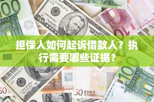 武汉担保人如何起诉借款人？执行需要哪些证据？