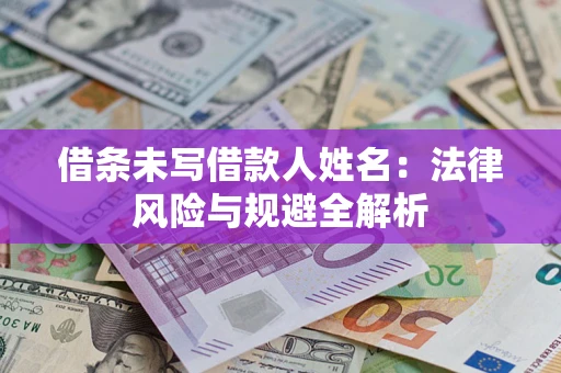 武汉借条未写借款人姓名：法律风险与规避全解析