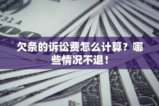 武汉欠条的诉讼费怎么计算?哪些情况不退! 武汉欠条的诉讼费怎么计算?哪些情况不退!