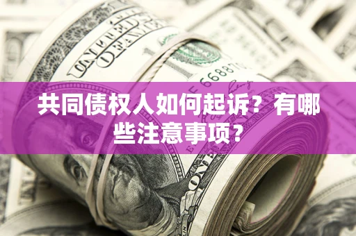 武汉共同债权人如何起诉？有哪些注意事项？